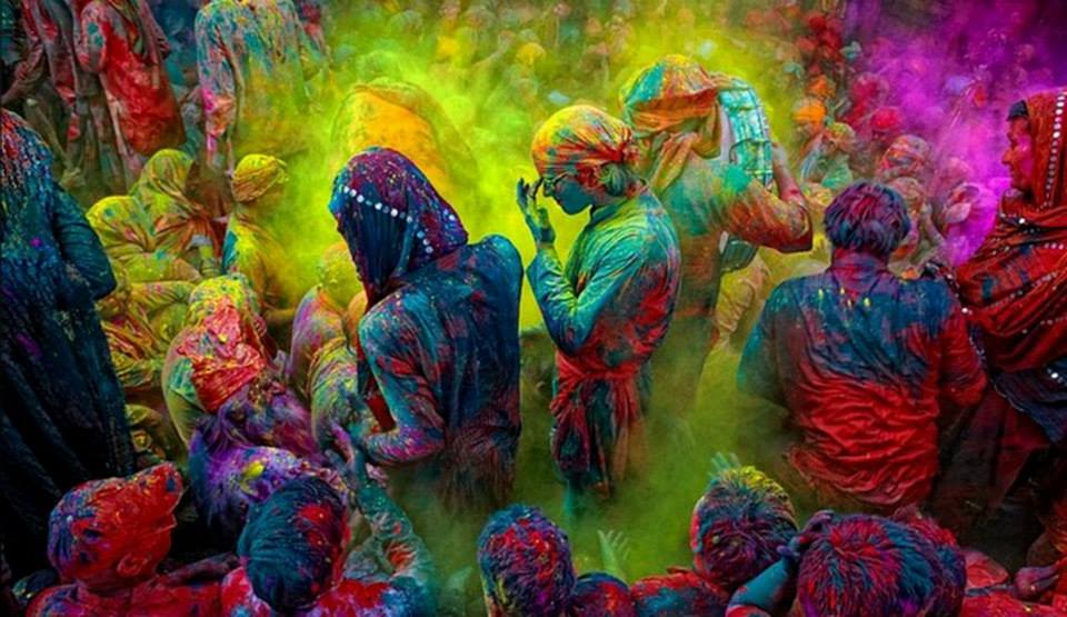 Pictures of Holi, the Festival of Colors, in Vrindavan