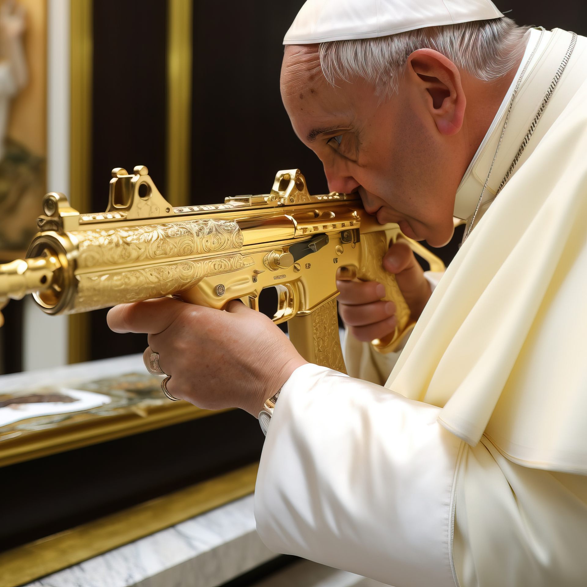 The Pope’s Amazing Collection of Gold Plated Guns